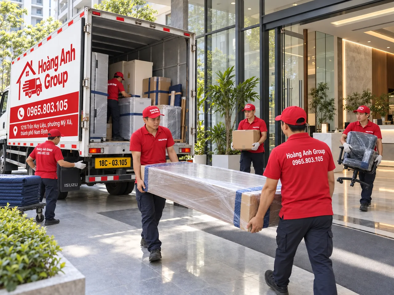 Minh họa chuyển văn phòng tại Nam Định – Hoàng Anh Group